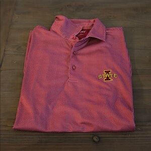 Red Polo Shirt with Iowa State Logo